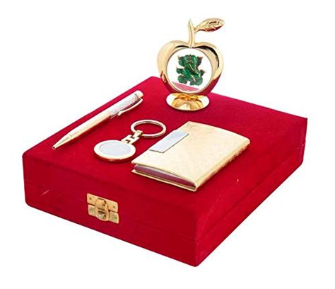 INTERNATIONAL GIFT® Golden Blue Pen, Business Card Holder, Golden Key ...