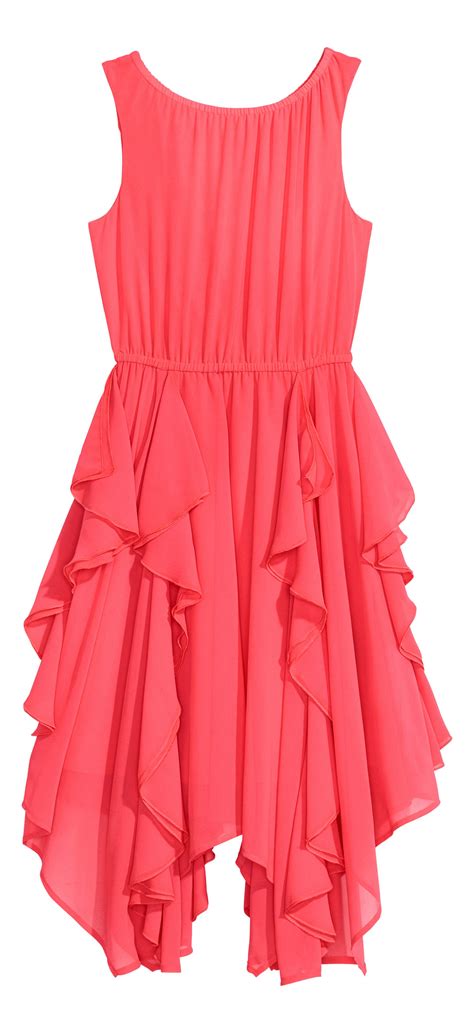 Flounced dress - Coral pink - Kids | H&M IN