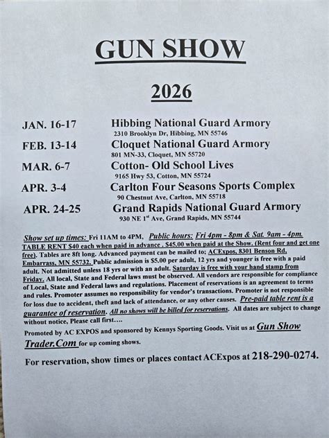 Cotton Gun Show 2026 • Cotton, MN by AC Expos