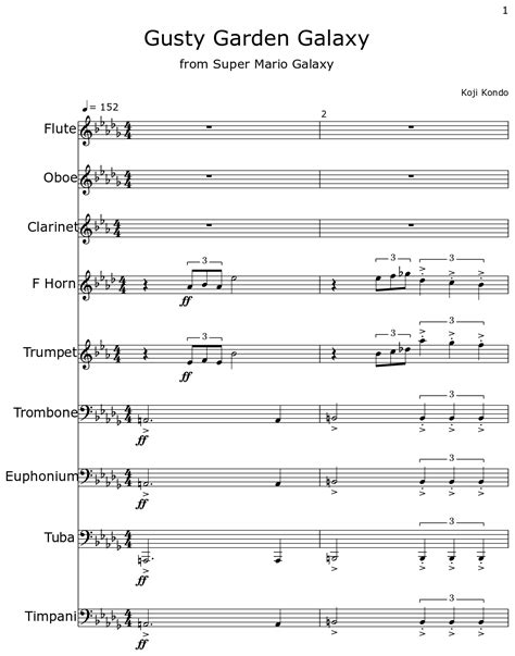 Gusty Garden Galaxy - Sheet music for Flute, Oboe, Clarinet, Horn in D ...