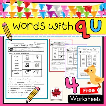 Words with "QU" at the Beginning or Middle of a Word: Free Phonics ...