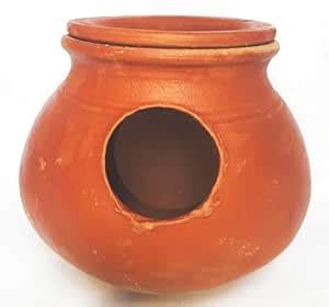 ZENRISE Clay Pot mud Hanging Bird House with Lid for Egg Laying and ...