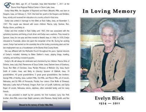 In Loving Memory - Sliefert Funeral Homes