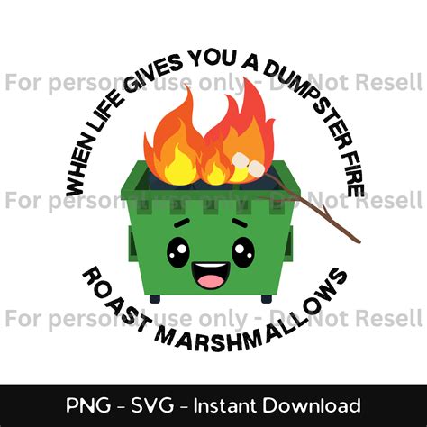 Dumpster Fire SVG PNG Bundle: Emotional Support Designs (digital ...