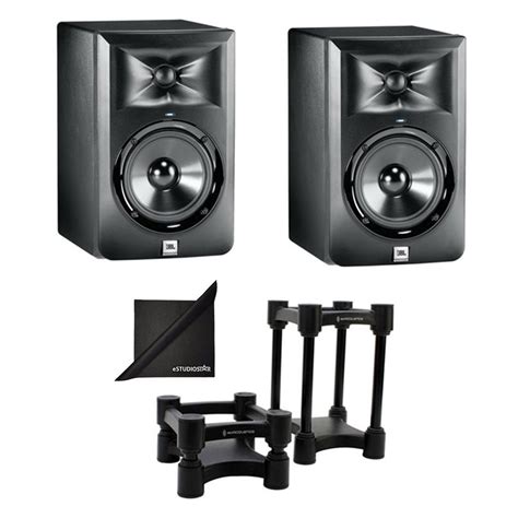 JBL LSR305 Two-way Powered Studio Monitors w/Studio Monitor Isolators ...