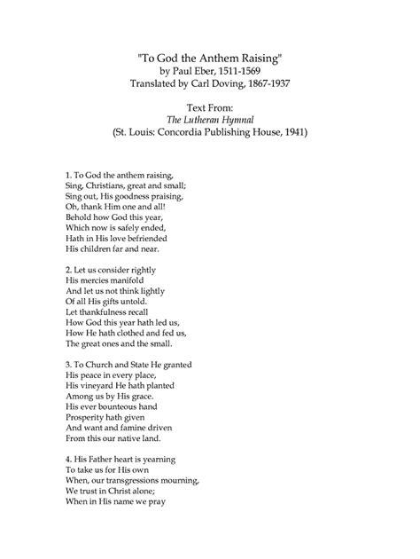 Fillable Online ctsfw To God the Anthem Raising - CTSFW - ctsfw Fax ...