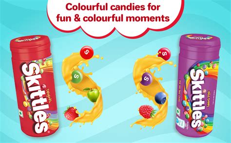 Skittles Bite-Size Fruit Candies, Wild Berry, 33.6Gram/28.2Gram ...