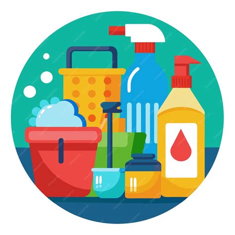 Cleaning products clip art and Vector Design With a White Background ...