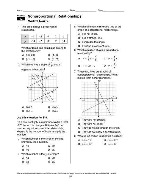 Representing Proportional Relationships Worksheet - Printable Calendars ...