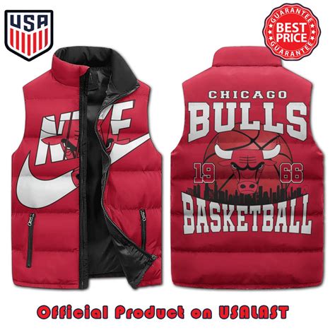 Chicago Bulls X Nike Basketball Puffer Sleeveless Jacket - Hearthtops Store