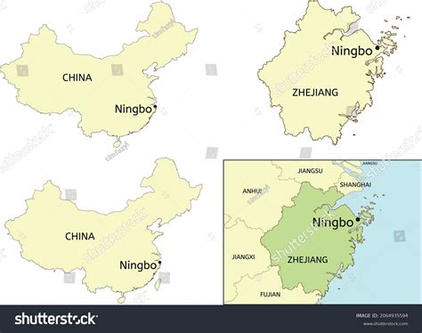 Ningbo City Location On Map China Stock Vector (Royalty Free) 2064935594 | Shutterstock
