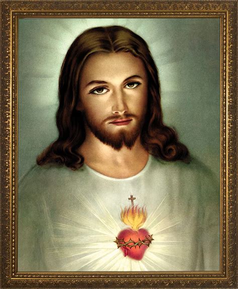 Traditional Sacred Heart of Jesus Framed Art - Catholic to the Max ...