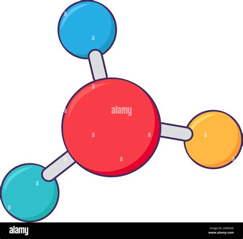 Structure of simple molecule of medicine icon. Synthesis of complex substances, medical stroked ...