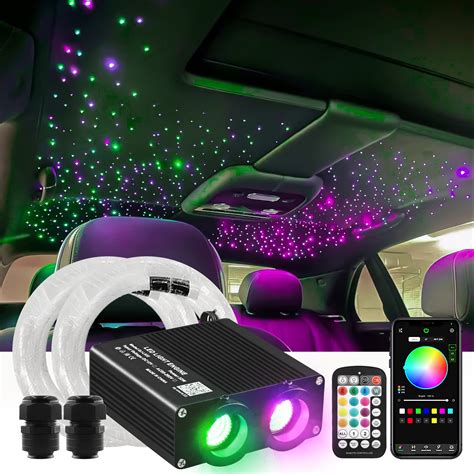 ATOKEE Starlight Headliner Kit, New Upgraded 32W Dual Color Fiber Optic ...