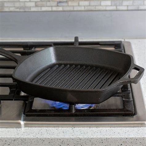 Lodge Square Cast Iron Grill Pan 10.5in Skillet