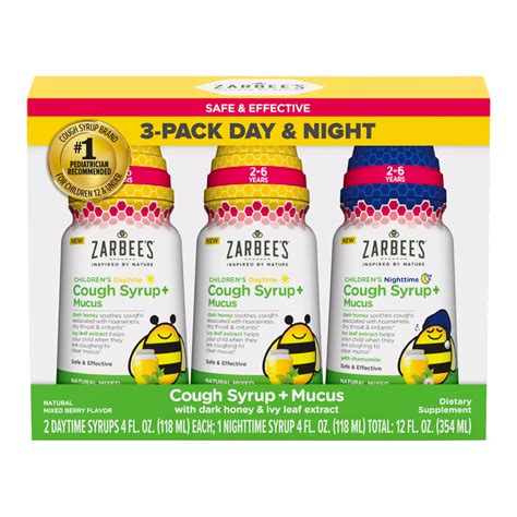 Zarbee's Children's Cough + Mucus Syrup Day/Night, 3 pk. | BJ's ...