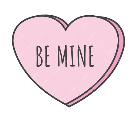 Be mine candy, romantic design element, heart shape, cartoon style ...