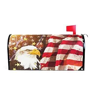 Wamika North American Bald Eagle Flag Magnetic Mailbox Cover MailWraps ...