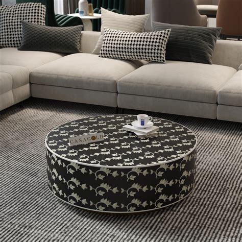 Philly Inlay Round Coffee Table - Overlay Floral