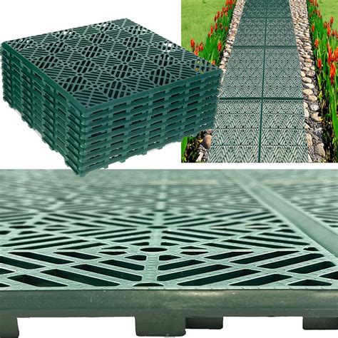 SAVING HUB Plastic Garden Tiles Interlocking - Deck Flooring Non-Slip ...