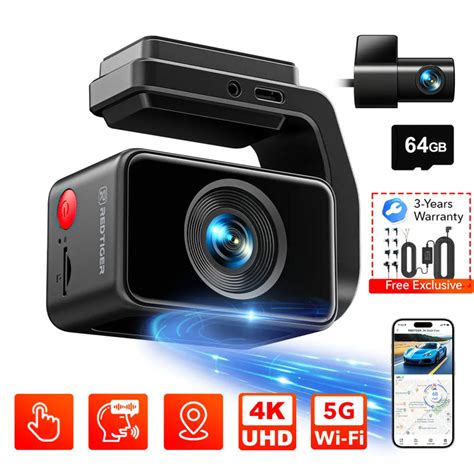 Redtiger A4 4K+1080P 5.8GHz WIFI Voice Control Dash Cam – Redtiger IN