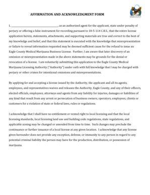 Fillable Online AFFIRMATION AND ACKNOWLEDGMENT FORM Fax Email Print ...