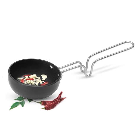 Non- Stick Aluminium-Hard Anodized Tadka Pan/Chounk/Baghar for Frying ...