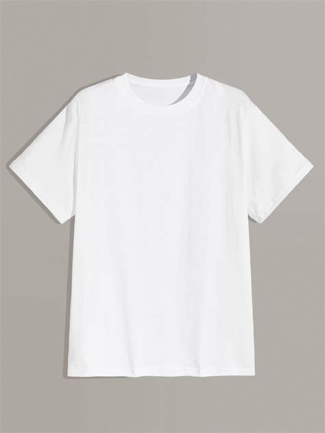 Guys Round Neck Tee | Plain white t shirt, Plain tee shirts, White tee ...