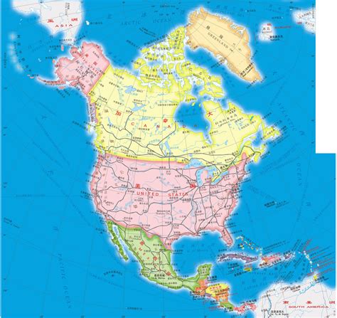 北美洲地势图 - 世界地理地图 - 地理教师网