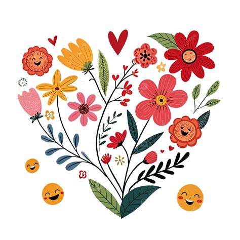 Emoji Con Flores Vector Arte PNG ,dibujos Emoji Con Flores Vector Arte ...