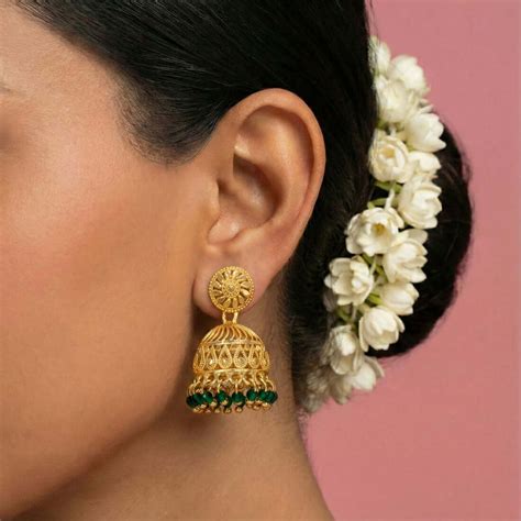 Trendy Gold Plated Filigree Beads Hanging Jhumka Shop Online | K Supreme