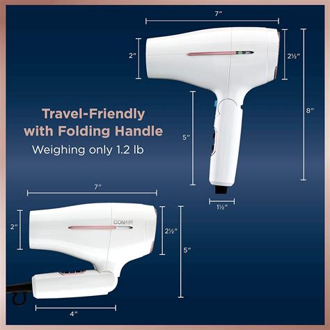 Buy Conair Travel Hair Dryer, 1875W Worldwide Travel Hair Dryer with ...