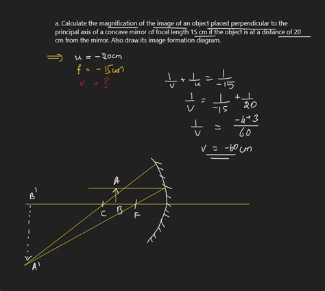 a. Calculate the magnification of the image of an object placed ...