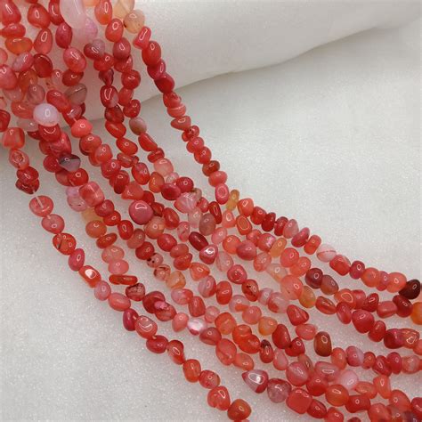 Shaded red colour tummble stone beads 1 string – Suncity Beads