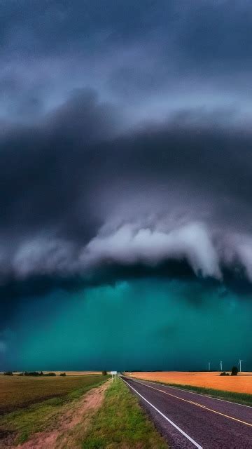 Download wallpaper road, the sky, clouds, storm, field, cyclone ...