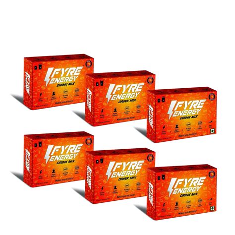 Fyre Energy Drink Mix Orange Flavour for Energy, Alertness, No Added ...