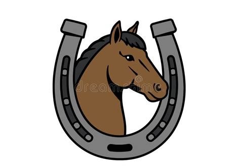 Horse and Horseshoe Clipart. Stock Illustration - Illustration of ...