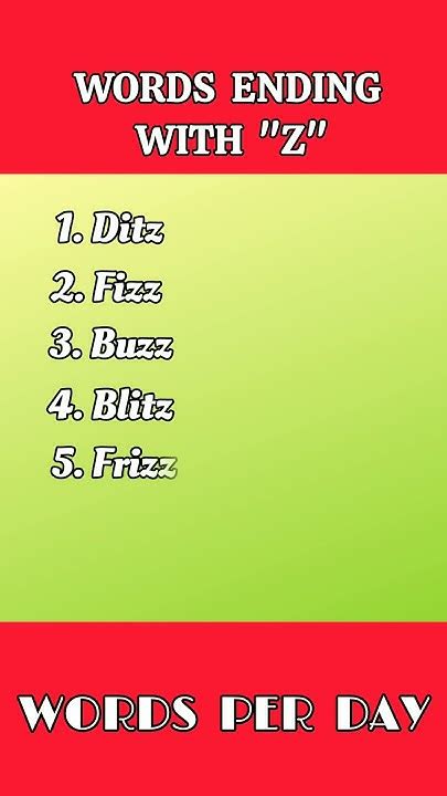 Words ending with "Z" #englishlearners #englishlearning #youtubeshorts ...