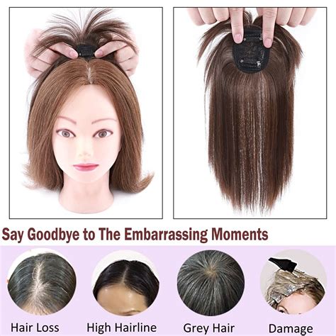 Buy Hairro Clip in Topper with Bangs for Women Thin Synthetic Hair 9 ...