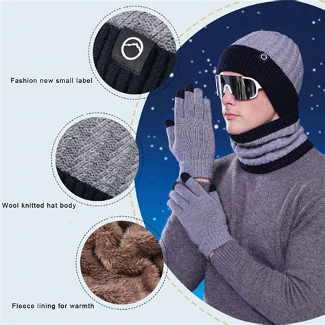 1 Set Of Three Pieces Winter Warm Hats And Scarves For Women, Outdoor ...