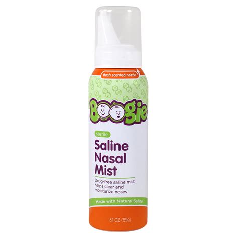 Boogie Sterile and Non-Medicated Saline Nasal Mist Spray for Kids, 3.1 ...