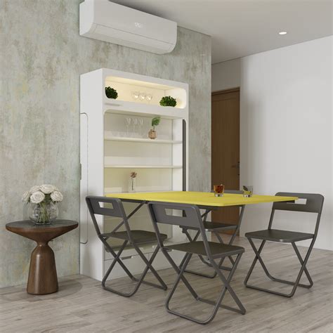 Bristo Dining Table with Chair Storage (4x3) – InvisibleBed.com