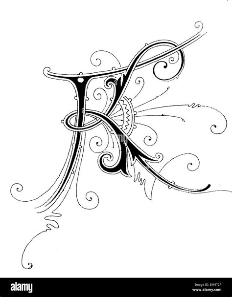 Letter K, font: Art Nouveau Stock Photo - Alamy