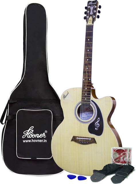 Hovner Venus Natural Acoustic Guitar With Rosewood Fretboard,Bag,Strap ...