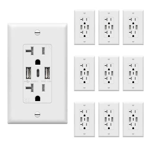 Amazon.com: TOPGREENER USB Outlet, 3-Port Type C USB Wall Outlet, 20 ...