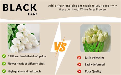 Buy BLACK PARI Artificial Tulip Flowers Bunches for Home Decor,Office ...