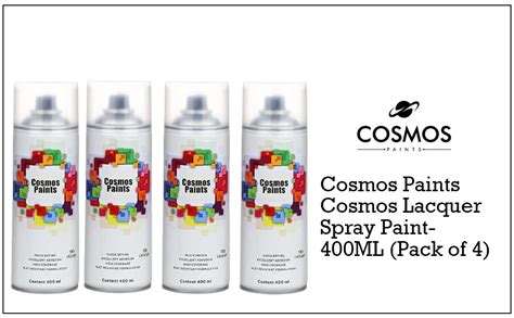 Cosmos Paints Cosmos Lacquer Spray Paint-400ML (Pack of 4) : Amazon.in ...