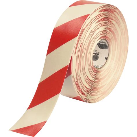 Mighty Line Industrial Floor Marking Tape — White/Red, 3in. x 100ft ...