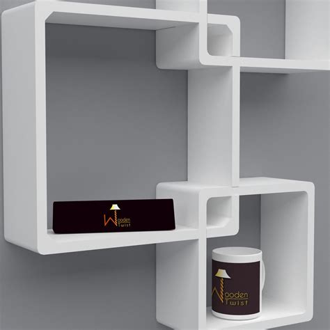 Buy Rafuf Intersecting Floating Wall Shelves with 4 Shelves Online ...