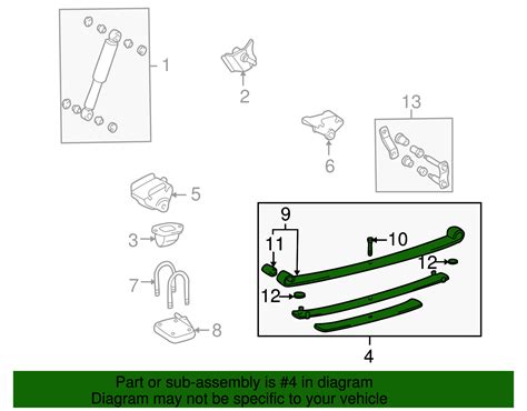 48210-04330 - High-Quality Leaf Spring for 2001-2004 Toyota Tacoma | AutoNation Parts